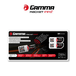 Gamma Gamma Racket Info, 2 Besaitungsaufkleber - QR Sticker Startkarte